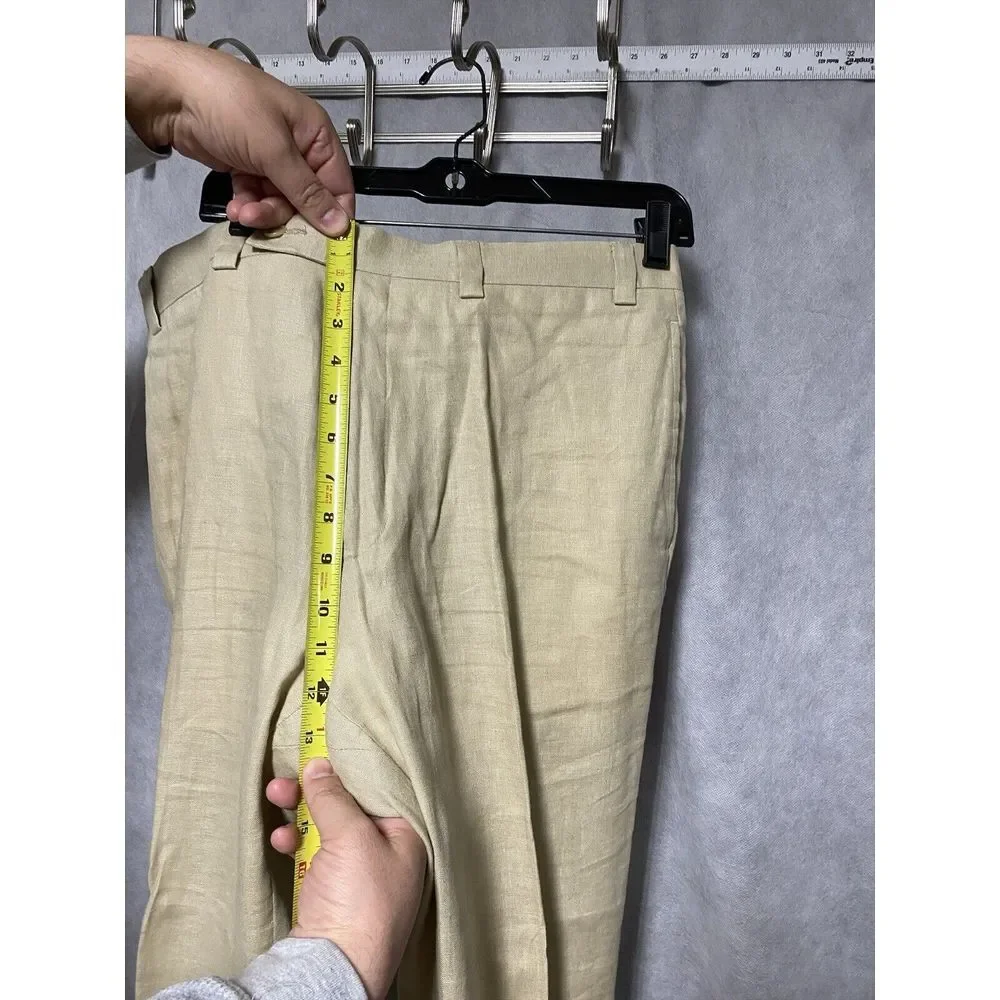 Calvin Klein Pants 36 X 25.5‎ Beige Linen Slacks Chino Casual Hybrid Golf Beach